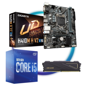 Combo Motherboard Gigabyte H410M H V2 + Intel Core i5 10400+ Memoria de 8gb 3200Mhz