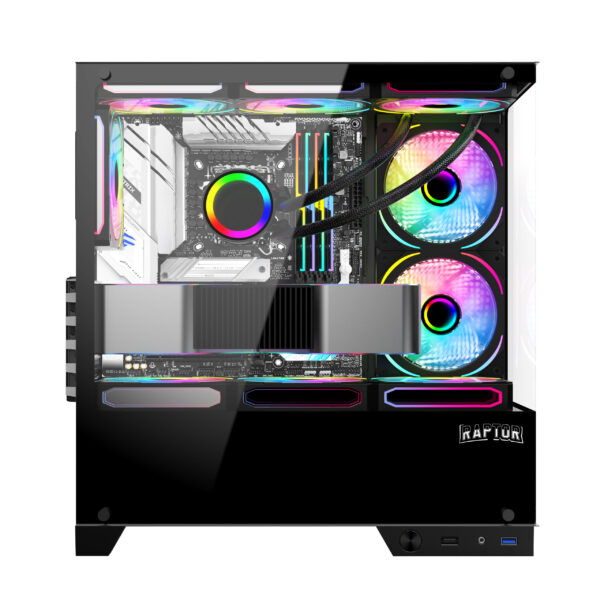 Gabinete Gamer Raptor Thunder Strike TG x2 Mid-Tower RGB - Imagen 3