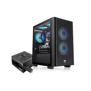 Gabinete Thermaltake Versa H16 Micro Tower - Fan ARGB x3 Black. con fuente de 650W 80+ Bronze