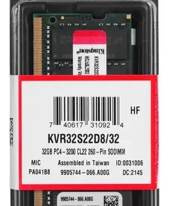 Memoria Notebook DDR4 SODIMM de 32Gb 3200Mhz Kingston