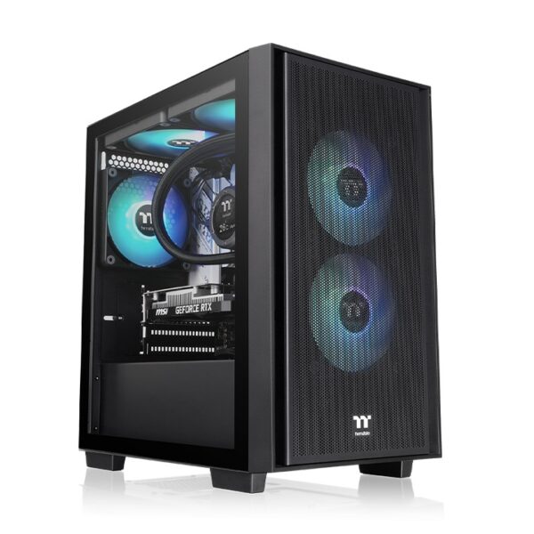 Gabinete Thermaltake Versa H16 Micro Tower - Fan ARGB x3 Black. con fuente de 650W 80+ Bronze - Imagen 2